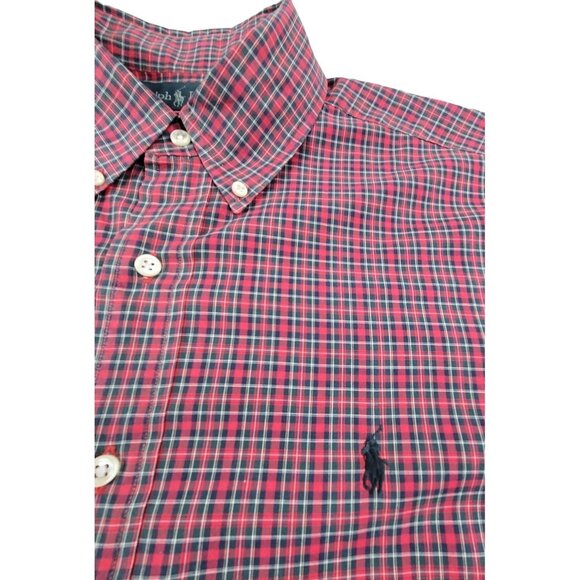 Ralph Lauren Mens Plaid Shirt Red Blue Green Long Sleeve 16 1/2  34/35  JH1048 - Picture 2 of 5